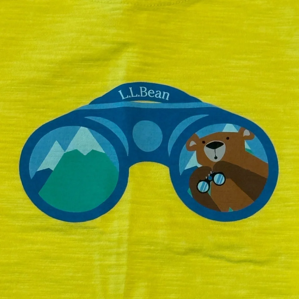 L.L. Bean Bear and Binoculars Graphic Yellow Shirt - Picture 2 of 4